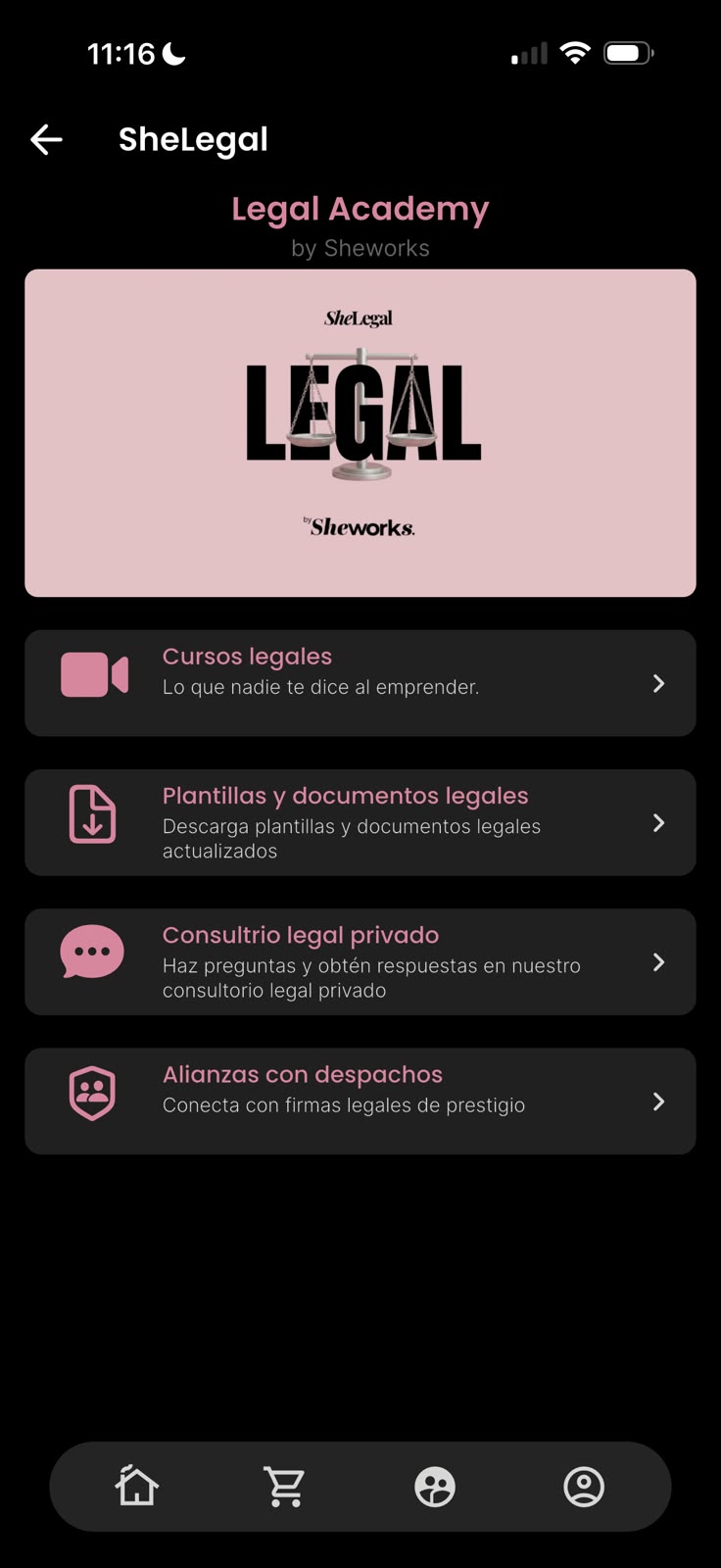 SheLegal en la app